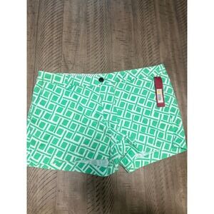 Merona Women's Geometric Green White Shorts Size 14 NWT Casual